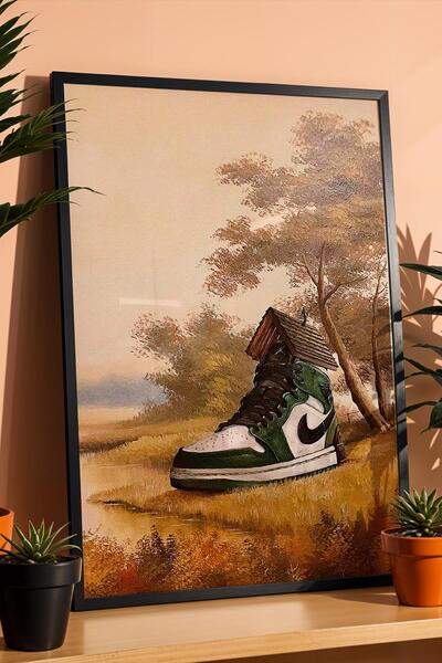 Saturn Pictură înrămată cu pantofi sport, decor pentru biroul de acasă și mag...