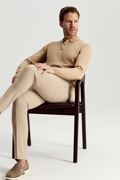 Hemington Kaşmir Pamuk Karışım Polo Yaka Camel Triko