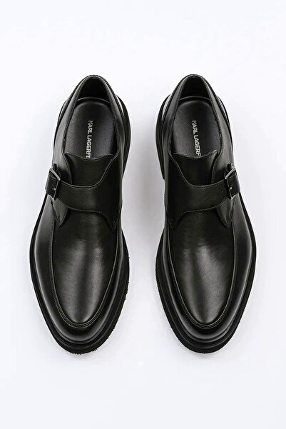 Karl Lagerfeld Leather derby shoes with buckle KL10315