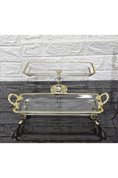 atabey home 2 Parça Döküm Ayaklı ve Kulplu Sunumluk |Pasta–Kurabiye–Tatlı–Ser...