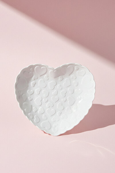 Karaca Pink Love Çukur Tabak Beyaz 20 cm