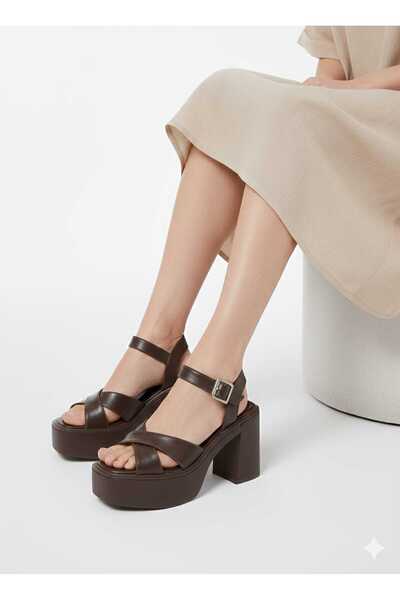 AYNSOHES35 High Side Buckle Cross-Strap Open Women's Sandals