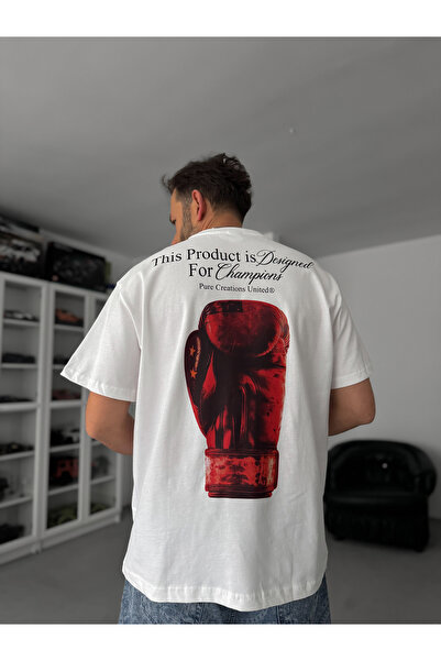 BYBASICMAN White United Printed Oversize T-Shirt C-009