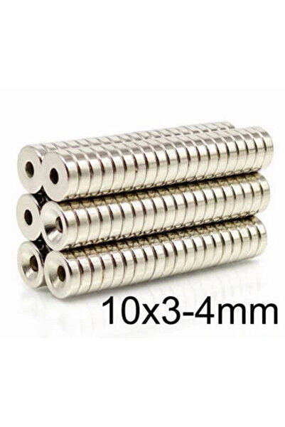 Genel Markalar 10X3-4mm Havşa Delikli Neodyum Güçlü Mıknatıs - Neodim Magnet