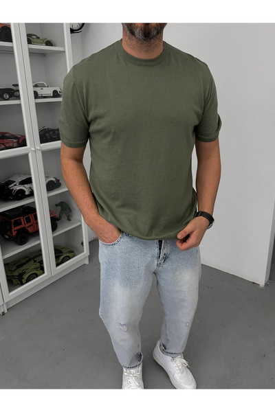 BYBASICMAN Khaki Basic Knitwear T-Shirt G-16360