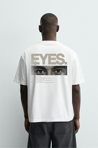 king brich Kingbrich Eyes Printed Oversize Men's T-Shirt