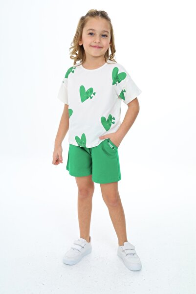 Toontoy Set 2 piese pentru fete: Tricou cu imprimeu și decolteu rotund și pan...
