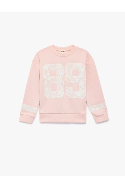 Koton Μακρυμάνικο φούτερ με λαιμόκοψη με στάμπα