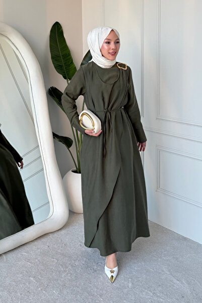 Tesettür Diyarı فستان حجاب جولدست كابرا تانسيل توكالا - كاكي