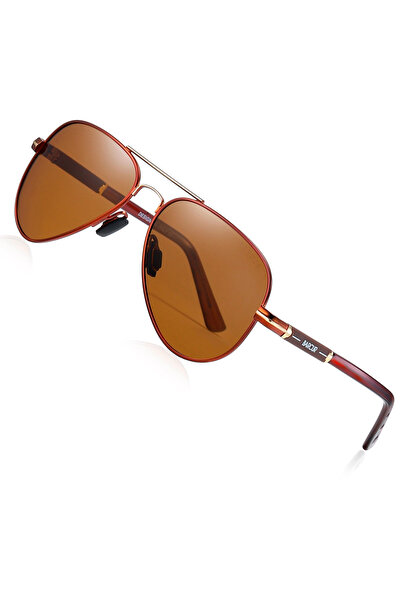 NEALDİN Barcur Pilot Men's Sunglasses Polarized Tac Lens Stainless Steel Fram...