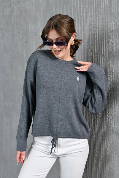 Park Karon Women's Crew Neck Skirt Lace-Up Knitwear Sweater 10903