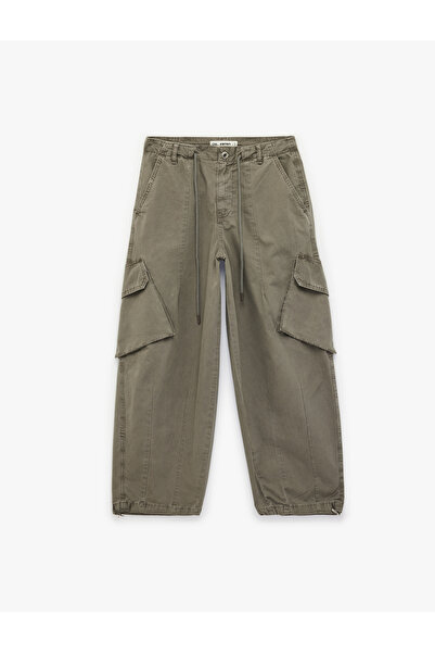 Koton Loose Fit Waist Tie Cargo Pocket Balloon Pants