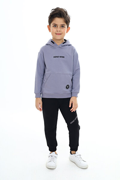 Toontoy طقم مكون من قطعتين للأولاد: سويت شيرت بطبعة وجيوب وقلنسوة، وبنطلون ري...