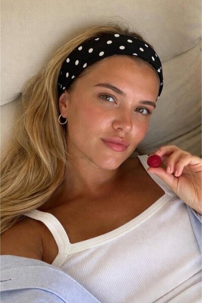 Be Best Women's Black-White Polka Dot Hair Band Cd94