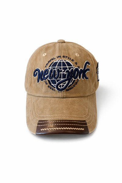 FEEMELS Vintage Look Denim Hat with Embroidery - Unisex Casual Baseball Cap