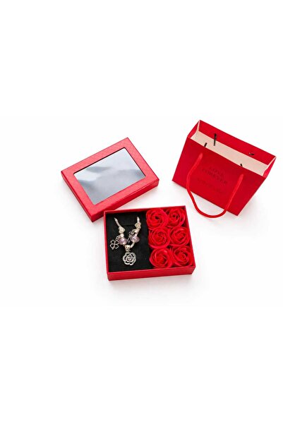 OEM Gift Set 6 Soap Roses + Bracelet + Gift Bag