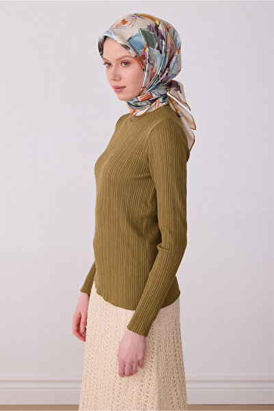 Belli Eșarfă roz multicoloră cu model abstract, 100% mătase twill 4310-81