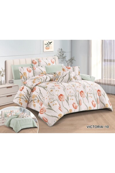 Red Rose طقم مفرش نفرين صيفي ملكي ذو جهين من خامة المايكروفايبر الفاخر مقاس 2...