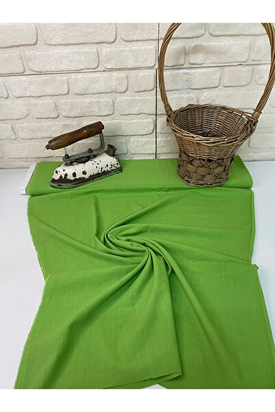 EGE DESIGN قماش كتان قطني باللون الأخضر الفستقي