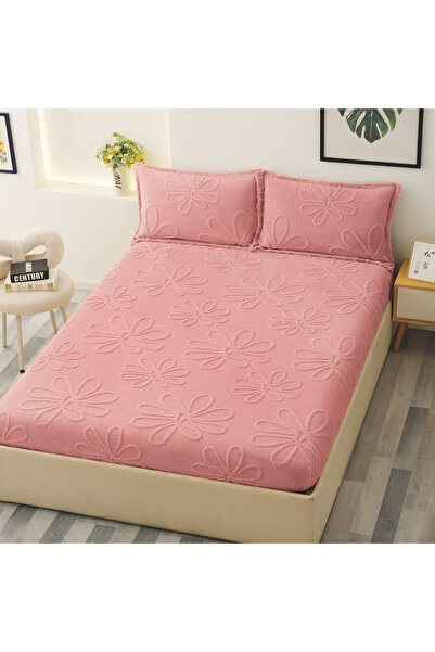 FIONNA.RO Husa Cocolino Floricele Gofrate 180x200cm - Roz
