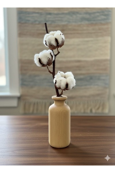 Woodya Silindir İskandinav tarzı minimalist ahşap el yapımı kuru Çiçeklik 15 cm