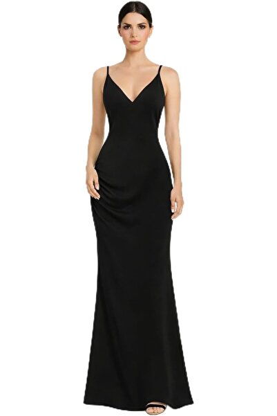 CHEVALIER FASHION Women’s Elegant Satin Maxi Dress – Spaghetti Strap V-Neck E...