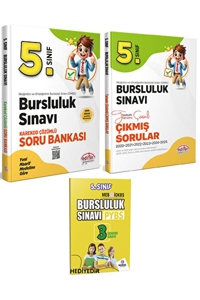 Editör Yayınevi Editör 5.Sınıf Bursluluk Sınavı Soru Bankası Karekod Çözümlü+...