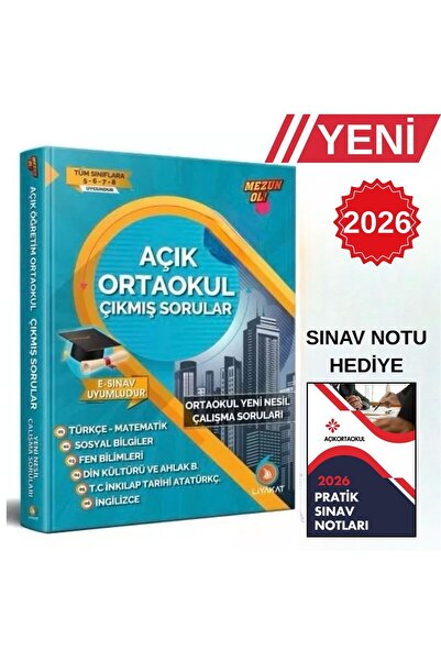 Liyakat Yayınları 2026 Açık Ortaokul Çıkmış Sorular, Çalışma Soruları-+ prati...