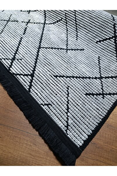 CANOO HALI HOME GRİ LAZER ŞÖNİL KİLİM MAKİNEDE YIKANABİLİR KAYMAZ TABAN HALI ...