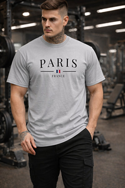 dont quıt Gray T-Shirt 100% Cotton Paris Design