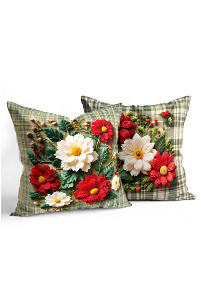 MUN HOME Green Plaid Patterned Digitally Printed Double-Sided Duvet Cover Set...