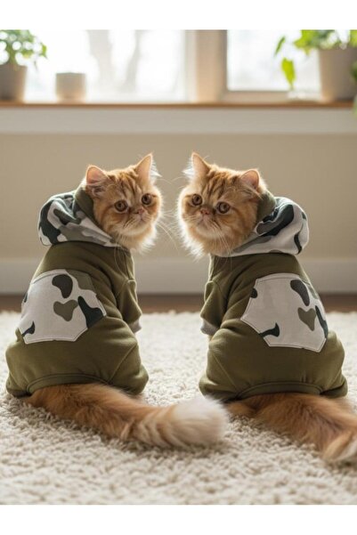 Kemique بدلة قطعة واحدة بنمط التمويه للقطط |   هودي (سترة بقلنسوة) |   قماش ق...
