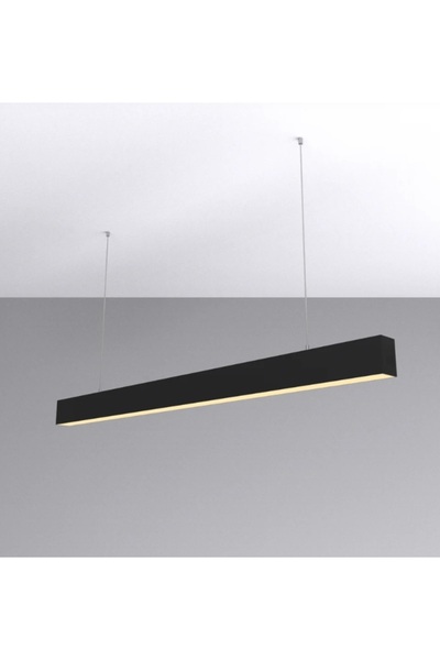 180 CM DÜZ LED LİNEAR SARKIT ARMATÜR SİYAH KASA 3000 KELVİN SARI IŞIK RENGİ