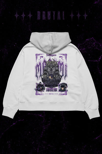 Brutal Dept. هودي بتصميم جوجوتسو كايسن ميجومي - سويت شيرت أنيمي أبيض للجنسين