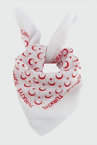 ZERO LAND Storozde Moon and Star Patterned (175833) Bandana 50X50-White