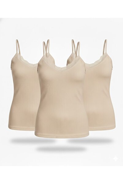 woan Comfort 3-Piece Ribbed Strap Athlete Set – Lace Collar – Everyday Comfort