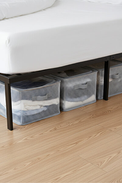 SER&YAT 3 Pieces Transparent Steel Framed Zippered Storage Box 45X30X20