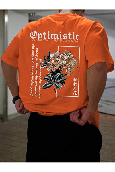 PENTHİLUS Men's Floral & Slogan Graphic Print T-Shirt – Streetwear Short Slee...