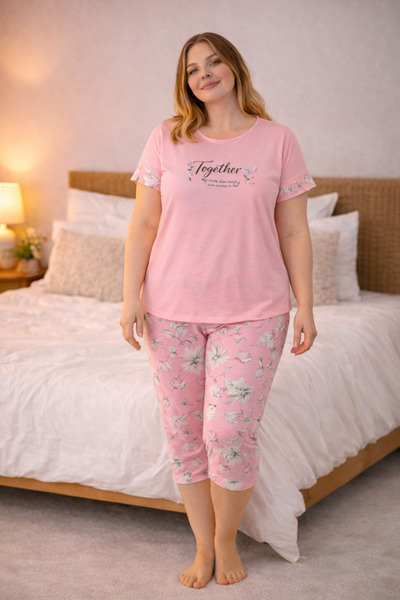 lacelove Γυναικείο Σετ Πιτζάμες Κάπρι σε Μεγάλο Μέγεθος – Με Απαλή Υφή, Άνετα...