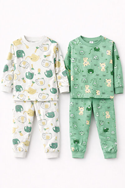 mini kanka 2 Seturi de pijamale drăguțe cu imprimeu animal pentru băieți |   ...