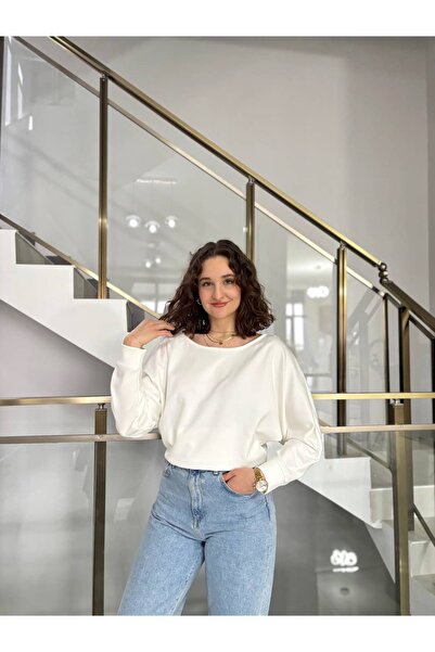 Sude Kızanlıklı بلوزة بأكمام خفاشية من قماش المودال