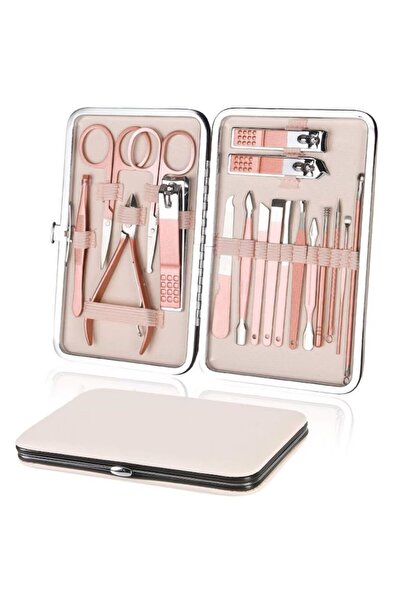 OEMG Set Profesional Manichiură și Pedichiură 18 Piese, Trusă Unghii din Oțel...