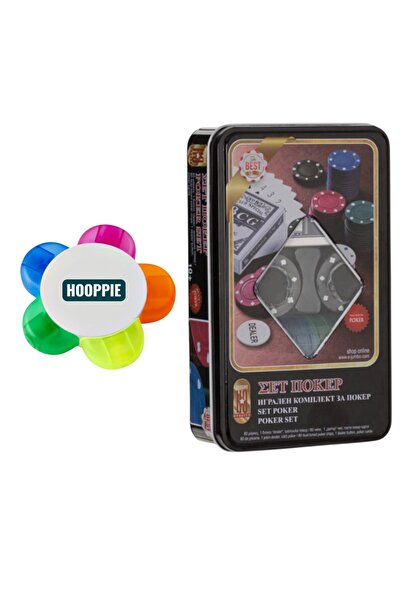 OEM Set carti de joc,Poker Club,cu jetoane,cutie metalica,10 ani + cu Mini ca...