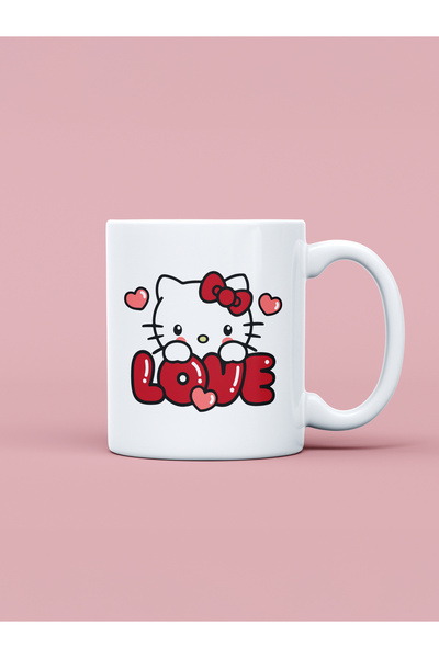 Hayali Şeyler Hello Kitty Love Kupa Bardak