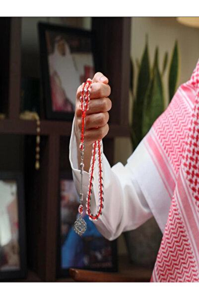 lubab Sheer bakelite rosary with a red string | Metal tassel