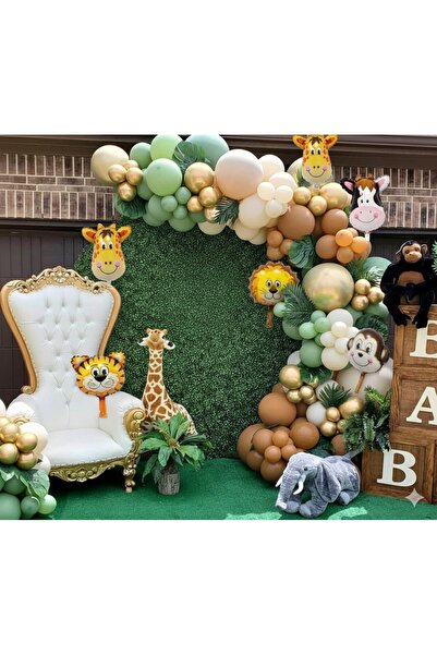 Işıltı Balon Dükkanı Safari Temalı Lüks Balon Süsleme Seti – Orman Konsepti |...