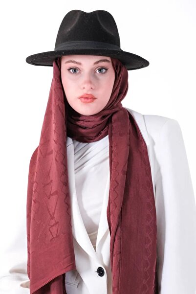 HAREM SCARF Μπορντό Διαμαντένιο Σάλι Ασέλ