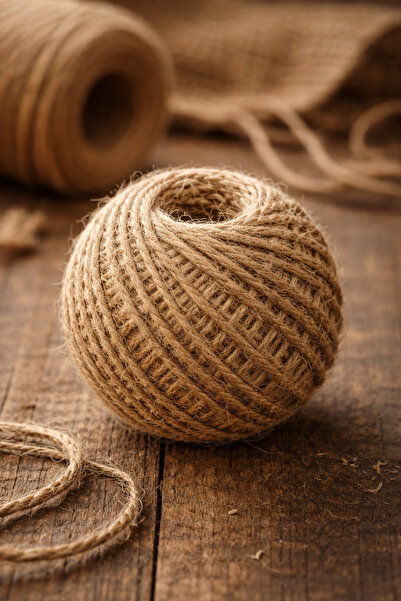 Markasız ucuz Beş Adet Jüt İp - Hasır İpi - Çuval İpi – Dekorasyon & El İşi J...