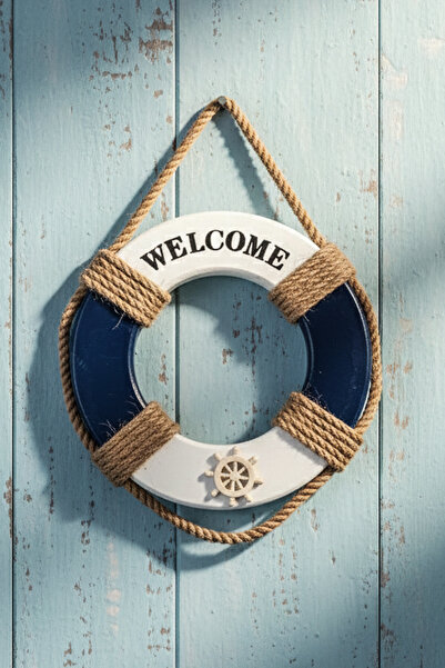 GIFT Ahşap Simit Welcome Duvar Kapı Süsü