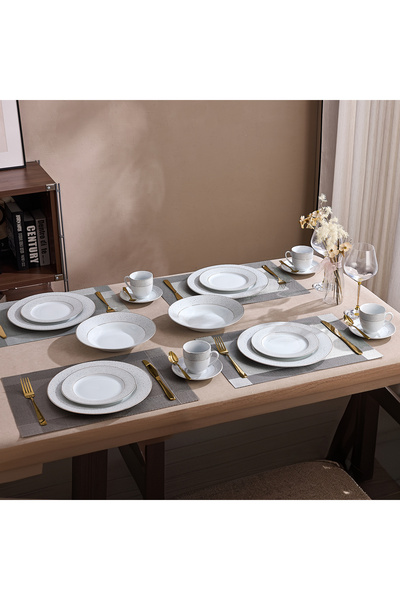 Malooki Golden Stardust Porcelain Dinner Set for 6 People, 30 Pieces, Modern ...